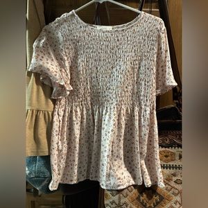 Floral light pink shirt
